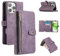 UEEBAI Wallet Case for iPhone 16 Pro Max 6.7, 9 Card Slots Retro Leather Wallet Shockproof Flip Cover with Hand Strap Card Slots Zipper Pocket Kickstand Handbag Magnetic Closure - Purple