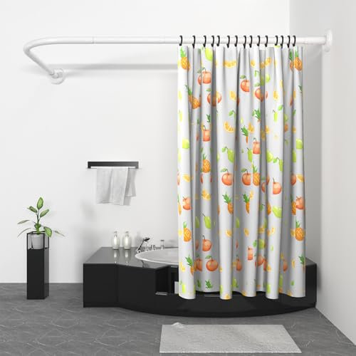 Misounda Duschvorhangstange Weiß, 95x175 cm/100x165 cm Duschstange L Form aus Edelstahl, Eckduschstange mit 18 Edelstahlring, Verstellbare Duschstange Ecke für Badezimmer Badewanne Umkleidekabine