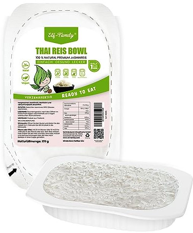 Elf-Family MHD:25/02/2025 72 Box Instant Premium Jasmine Rice Bowl from Thailand - Ready Meals for Microwave in 1 Minute - Superfoods [Diet Box] - Vegan Food Rice - Low Calorie / Fat Free