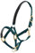 Brama West Halfter Pferd Golden Line Pferdehalfter mit Goldenen Beschlägen (Grün, Cob)