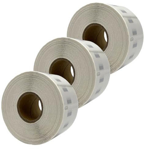 DULA Etiketten - Kompatibel mit Dymo 99013 / S0722410 Etiketten - Transparent - Adressetiketten - 3 Rollen - 36 x 89 mm - 260 Etiketten pro Rolle - Für Labelprinter 550
