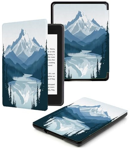 Case Compatible for 6 Kindle Paperwhite 5th/6th/7th Generation 2012/2013/2015,Lightweight Slim Soft PU Case Cover Skin for Paperwhite 5 6 7 Gen,Simple Mountain