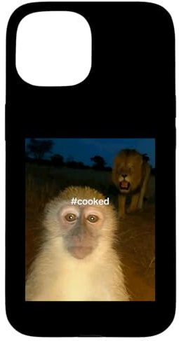 Funny monkey meme saying cooked i'm cooked meme silly Case for iPhone 15