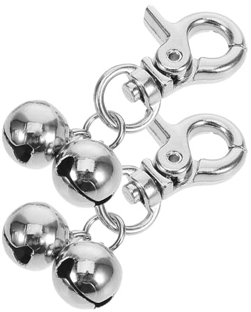 Lurrose 2 Stück Haustierhalsband Glöckchen aus Edelstahl 12mm Kleine Trainingsglocken für Hunde und Katzen Silbernes Zubehör für Welpen und Katzenhalsbänder