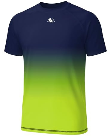 Arankhiger Herren Schwimmshirt Kurzarm UV Schutz T-Shirt Schnelltrocknend Rashguard Sport Shirt