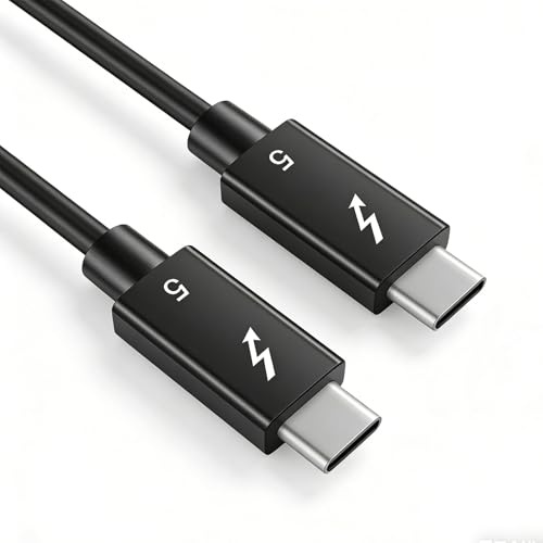 Thunderbolt 5 cavi, ultra High Speed 80Gbps USB C Thunderbolt 5 cavo con ricarica rapida PD da 240 W, display da 16 K/8 K, 5 cavi per MacBook, laptop, monitor, docking station e dispositivi USB-C (1 m