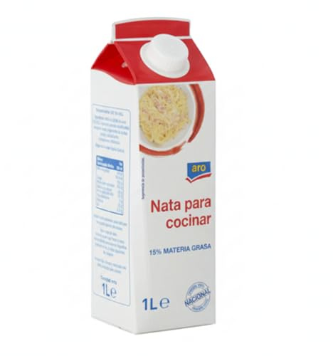 Nata Líquida para Cocinar - 15% Materia Grasa - 1 Litro - Origen 100% Nacional de Galicia - Ideal para Salsas, Cremas y Pastas - Aro - Formato con Tapón de Rosca - NEXU