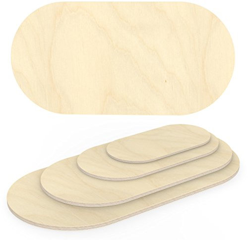 AUPROTEC Multiplexplatte 21mm oval 1800 mm x 400 mm Holzplatten von 40cm-200cm auswählbar ovale Sperrholz-Platten Birke Massiv Multiplex Holz Industriequalität z.B. als Tisch-Platte