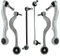 BESTPRICE 2x Querlenker Vorderachse unten hinten, 2x Querlenker Vorderachse unten vorne, 2x Koppelstange Kompatibel mit BMW 5er (E60), 5 Touring (E61)