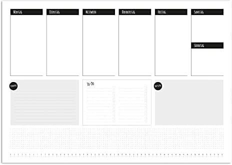 Schreibtisch-Unterlage To-do schlicht I dv543 I DIN A2 I Wochenplan Wochenplaner Schreib-Unterlage Organizer zum Beschreiben neutral