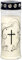 Grabkerze - Gedenkkerze Weiss mitBlack Ornament Dauerbrenner 7 Tage