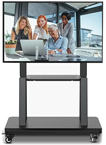 GGZONE Supporto TV Mobile Nero con Ruote per LED Piatto/Curvo da 32 a 75 Pollici, Carrello TV autoportante per casa/Soggiorno/Scuola, Supporto Universale TV Regolabile in Altezza Beautiful Scenery