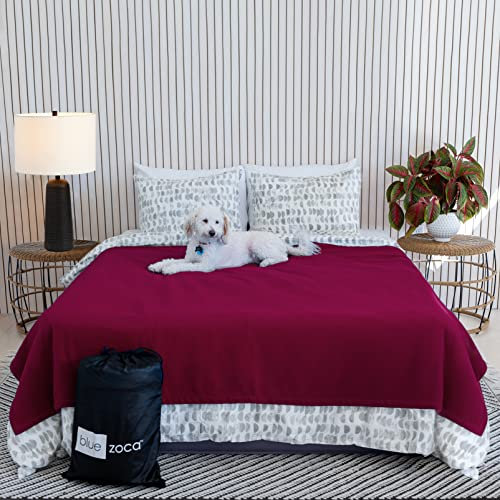 wasserdichte Decke, 100% auslaufsicher, Top Luxus Abdeckung für Leidenschaft, Menschen, Haustiere, Pisssicher, schützt K/Q Bett/Couch 65 x 80 cm Casual King/Queen Merlot/Gray Mist