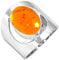 Jeweloporium 925 Silber Ringe für Damen Größe 54(17.2) Orange Bernstein mit Stein Solitär Silber Ringe Hochzeit Geschenk Kostüm Schmuck