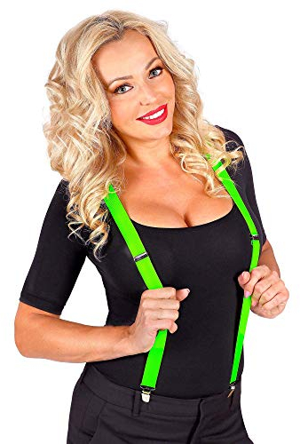 W WIDMANN MILANO Party Fashion - Neon Hosenträger,80er Jahre Accessoire, Fasching