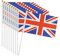 Moonlove Pack of 50 Union Jack Hand Waving Flags 14x21cm UK GB Great Britain Handheld Mini Stick Flags for Royals Parties Football National Activities