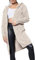 Crazy Girls Womens Chunky Knit Long Cardigan, Stone, ML (UK 12-14)