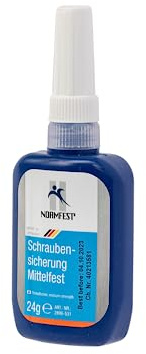 Normfest Schraubensicherung Mittelfest – anaerober Gewindekleber blau – vibrations- & temperaturbeständig bis +150 °C – lösbare Schraubverbindungen für Motor, Maschine & Industrie – 24 ml