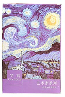 30 Stück 1 Set Van Gogh Gemälde Postkarten Set Literarische Grußkarten Segen Nachricht Karte Postkarte
