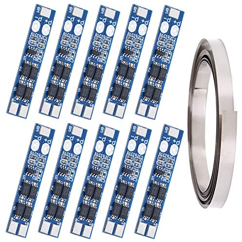 Youmile 10PCS 2S 7,4 V 8,4 V 8A Lithiumbatterie Schutzplatine 18650 Lademodul BMS Leiterplattenschutzplatine für Li-Ionen Lithiumbatteriezelle mit Nickelstreifen