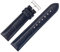 Stailer | Uhrenarmband aus echtem Leder mit Alligatorprägung | Lederarmband mit Edelstahl Metall Schließe | 22mm (M) | Blau | Unisex
