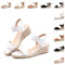 Hitmars Sandalias Mujer Verano Plataforma Alpargatas Cuñas Esparto Cerradas Planas Zapatos Tacón Medio Fiesta Tiras Vestir Punta Moda Blanco 37 EU