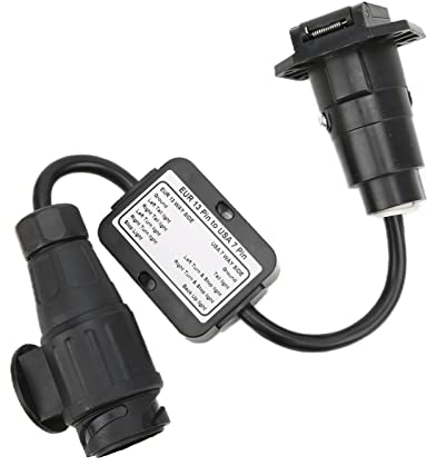 Trailer Light Converter, EU 13 Pin auf US 7 Way Trailer Adapter Connector Effektiver Kunststoff Flexibel für Trailer Light
