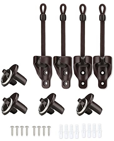 IVYSUN Sonnenschutz-Ersatzteile, Spanngurte und Endkappe mit Ring-Set, wetterbeständig, kompatibel mit Coolaroo Außenrollo, Außenrollos (Braun, 2er-Set)