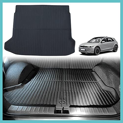 BestEvMod Für Ioniq5 Allwetter-Kofferraummatte, 3D Cargo Liner Hintere Kofferraum Bodenmatte XPE Material Kompatibel mit Hyundai Ioniq5 2022 2023 Zubehör