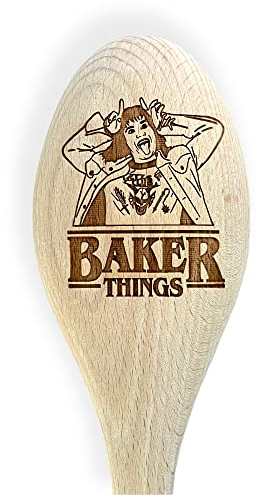 Baker Things Stranger Inspired Novelty Engraved Wooden Spoon Baking Gift | Baking Stuff | Novelty Gift | UK Merch | Unofficial Merchandise (Eddie)