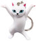 Shining crown Porte-clés en forme de chat mignon, porte-clés en forme de chat enchanté, blanc, Medium
