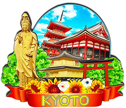Kyoto Japan Kühlschrankmagnet, 3D, klassische Holz-Kühlschrankmagnete, Wahrzeichen, handgefertigt, Handwerk, Reisen, Souvenir, Geschenk, Sammlung, Dekoration -1155