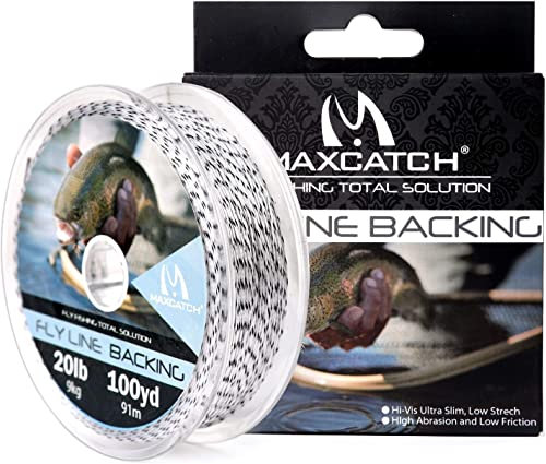 Maxcatch Braided Fly Fishing Line Backing Line 20/30LB, 92m/100yds, 275m/300yards (White&Black, 20LB 275m/300yards)