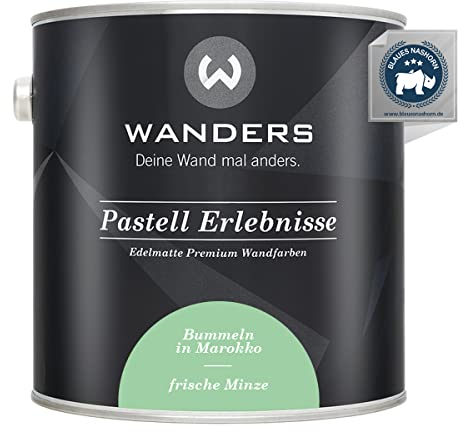 Wanders Pastell Erlebnisse 2,5L - Frische Minze/Helles Grün - Edelmatte Wandfarbe! Küchenmöbellack und Möbelfarbe. Kreidefarbe für Holz & mehr. Hohe Deckkraft, schnell trocknend