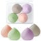 AUAUY Makeup Sponges Blender Set, 4 Pcs Professional Beauty Sponge Foundation Blending Blender with 1 Sponge Storage Box, Pink Makeup Sponges for Cream, Liquid and Powder