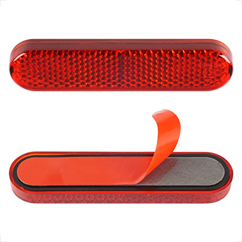 evermotor Reflektor Motorrad Hinten E-geprüft, 2 Stück 87 X 21 X 8 mm Fahrrad Roter Rückstrahler Selbstklebend Katzenauge Multifunktional Scooter