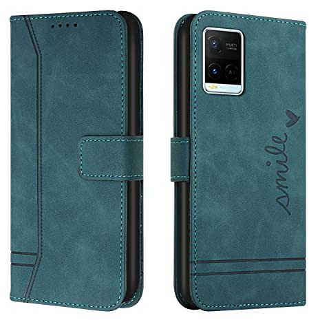 Bravoday Hülle für VIVO Y21(2021) / Y33S / Y21S, PU Ledertasche Handyhülle Flip Schutzhülle Kompatibel mit VIVO Y21(2021) / Y33S / Y21S, mit Kartenfäch & Kickstand, Grün