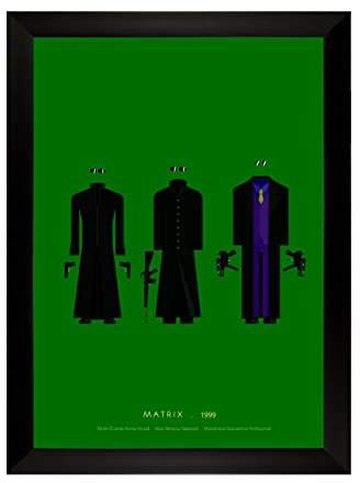 Gifts Direct 2 U Film-Poster, Motiv The Matrix – Fred Birchal – Kunstwerk, Schwarz gerahmt