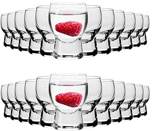 Alcohol Cage KEG SHOT Fassförmige Schnapsgläser 35 ml - 24 Stück Set - Kleine Shot Gläser mit Schwerem Boden - Wodka Glas Spülmaschinenfest - 61 x 45 mm