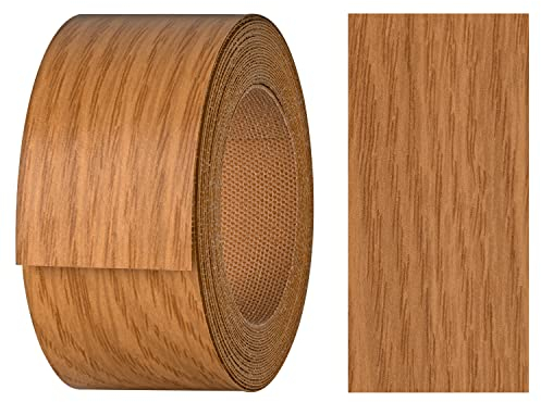 haggiy Kantenumleimer aus Melamin mit Schmelzkleber, 40 mm x 5 m | Umleimer zum Aufbügeln f. Regalbretter & Platten | Kantenband - Dekor: Eiche hell