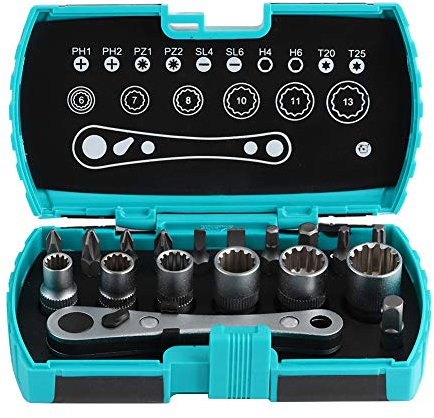 Ultimate Screwdriver Bit Set | 18 in 1 1/4 Inch Ratchet Wrench Screwdriver Bit Set Car Repair Tool