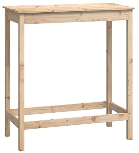 vidaXL Bartisch, Stehtisch mit Holzrahmen, Küchentisch Tisch Rechteckig, Bistrotisch Holztisch Partytisch Tresentisch, Massivholz Mango