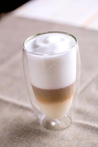 maxxo Doppelwandige Gläser Latté Macchiato Set 4x 380 ml Kaffee Thermogläser mit Schwebe-Effekt beständige Kaffeegläser Glaswerk