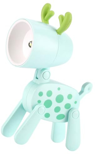 Artibetter Led Nachtlicht Cartoon Hirsch Hellgrün 3.30X5.50X8.00 cm | Pvc Material, Warmes Licht, Einstellbarer Lichtwinkel, Batterien Nicht Enthalten, Kinderzimmer Schlafzimmer