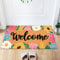 Gehanico Welcome Door Mat for Inside Outside Hello Welcome Spring Flower Doormats Large Colourful Door Mats Slip Abrasive Resistance Welcome Spring Carpets Indoor Outdoor,30 * 17 In (1PC)