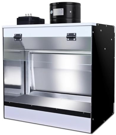 Cabine de pulvérisation d'aérographe avec cascade, cabine d'aérographe de table artisanale avec système d'air d'échappement de rideau d'eau, éclairage LED, pour modèle de gâteau, Nail Art 58X50X40cm