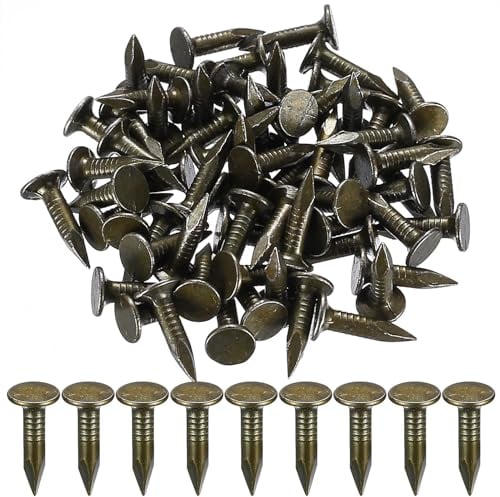100 Piezas Clavos de Fieltro para Tejado, Clavos para Fieltro para Tejados, 20mm Galvanizados Clavos para Tejados con Cabeza Extra Grande para Cobertizos de Madera Muebles