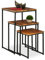 Relaxdays Lot de 3 Tables d’appoint, empilables, 3 Tailles, carrées, métal, pour Le Salon, déco, Marron - Noir