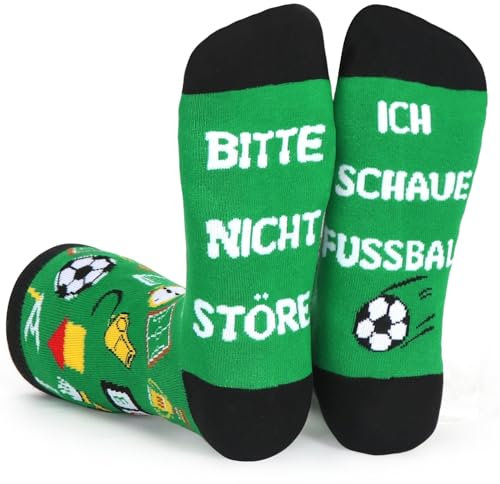 Aurasky Lustige Geschenke Socken für Männer, Socken Fussball Weihnachtsgeschenke Herren Kleinigkeiten, Lustige Fussball Socken Geschenke für Fußballfans, Vatertagsgeschenk, Geburtstag Mann, Jungen