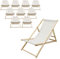 ECD Germany Set di 10 Sedie a Sdraio Pieghevoli in Legno di Pino fino a 120 kg Beige Schienale Regolabile 3 Posizioni Lettino Prendisole Spiaggia Balcone Giardino Terrazza Piscina Spiaggina da Esterno